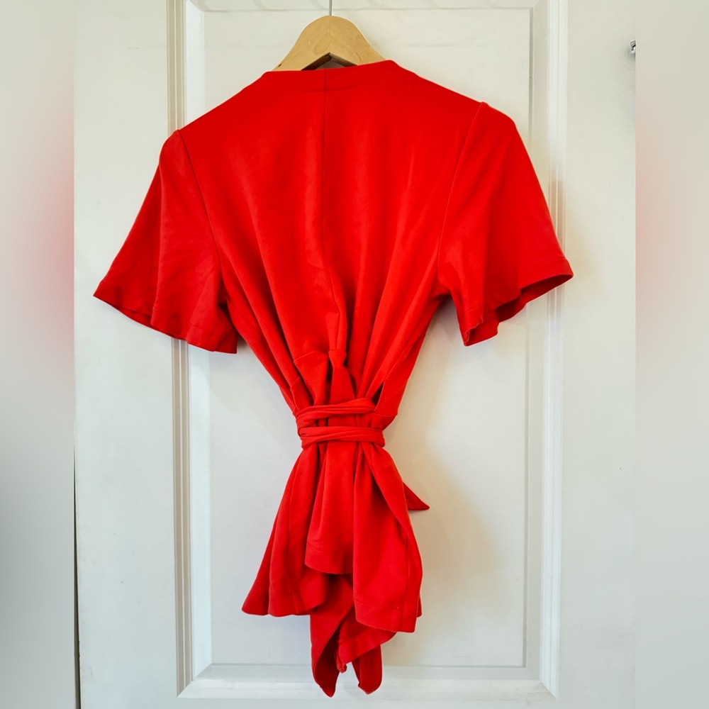 Red Wrap Top - Picture 3 of 8
